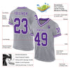 Custom Gray Purple-White Mesh Authentic Throwback Football Jersey