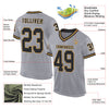 Custom Gray Black-Old Gold Mesh Authentic Throwback Football Jersey