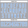 Custom Gray Light Blue-White Hockey Lace Neck Jersey