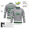 Custom Gray Green-White Hockey Lace Neck Jersey