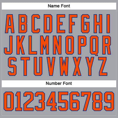 Custom Gray Orange-Royal Hockey Lace Neck Jersey