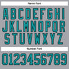 Custom Gray Teal-Black Hockey Lace Neck Jersey