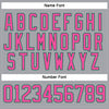 Custom Gray Pink-Kelly Green Hockey Lace Neck Jersey