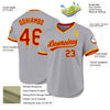 Custom Gray Red-Gold Authentic Throwback Baseball Jersey