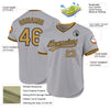 Custom Gray Old Gold-Black Authentic Throwback Baseball Jersey