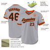 Custom Gray Black-Orange Authentic Throwback Baseball Jersey