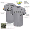 Custom Gray Black-White Authentic Baseball Jersey