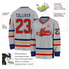 Custom Gray Red Old Gold-Navy Hockey Jersey