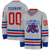 Custom Gray Red-Royal Hockey Jersey