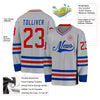 Custom Gray Red-Royal Hockey Jersey