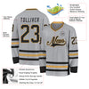 Custom Gray Black-Old Gold Hockey Jersey