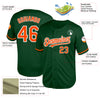 Custom Green Orange-White Mesh Authentic Throwback Baseball Jersey