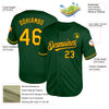 Custom Green Gold-Black Mesh Authentic Throwback Baseball Jersey