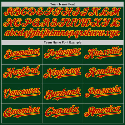 Custom Green Red-Gold Mesh Authentic Throwback Baseball Jersey