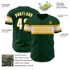 Custom Green White-Gold Authentic Baseball Jersey