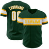 Custom Green White-Gold Authentic Baseball Jersey