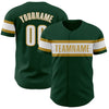 Custom Green White-Old Gold Authentic Baseball Jersey