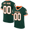 Custom Green White-Orange Mesh Authentic Throwback Football Jersey