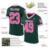 Custom Green Pink-White Mesh Authentic Throwback Football Jersey