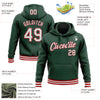 Custom Stitched Green White-Red Sports Pullover Sweatshirt Hoodie