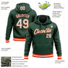 Custom Stitched Green White-Orange Sports Pullover Sweatshirt Hoodie