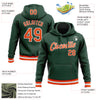 Custom Stitched Green Orange-White Sports Pullover Sweatshirt Hoodie