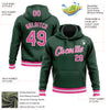 Custom Stitched Green Pink-White Sports Pullover Sweatshirt Hoodie