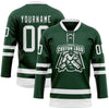 Custom Green White Hockey Lace Neck Jersey