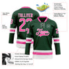 Custom Green Pink-White Hockey Lace Neck Jersey