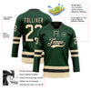 Custom Green Cream-Black Hockey Lace Neck Jersey