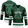 Custom Green Kelly Green-White Hockey Lace Neck Jersey