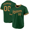 Custom Green Old Gold-Black Authentic Throwback Baseball Jersey