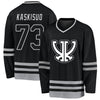 Custom Black Gray-White Hockey Jersey