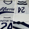 Custom White Navy Hockey Jersey