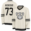 Custom Cream Black Hockey Jersey