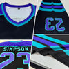 Custom Black Purple-Teal Hockey Jersey