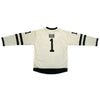 Custom Cream Black Damon Darling Strugglin Wid It Slogan BUB Hockey Jersey