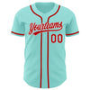 Custom Ice Blue Red-White Authentic Baseball Jersey