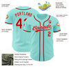 Custom Ice Blue Red-White Authentic Baseball Jersey