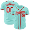 Custom Ice Blue Red-White Authentic Baseball Jersey