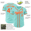 Custom Ice Blue Orange-White Authentic Baseball Jersey