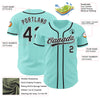 Custom Ice Blue Black-White Authentic Baseball Jersey