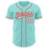 Custom Ice Blue White-Red Authentic Baseball Jersey