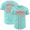 Custom Ice Blue White-Red Authentic Baseball Jersey