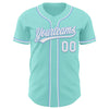 Custom Ice Blue White-Light Blue Authentic Baseball Jersey