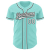 Custom Ice Blue White-Black Authentic Baseball Jersey