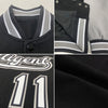 Custom Black White-Gray Bomber Full-Snap Varsity Letterman Two Tone Jacket