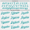 Custom White Teal Pinstripe Teal Bomber Full-Snap Varsity Letterman Jacket