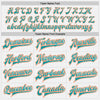 Custom White Teal Pinstripe Orange-Black Bomber Full-Snap Varsity Letterman Jacket