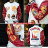 Custom Cream White-Aqua Check Board 3D Pattern Design Bomber Full-Snap Varsity Letterman Jacket